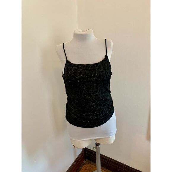 Susan Lawrence Top Sparkle Spaghetti Tank Sexy Club Glitter VTG y2k 90s 2000s - Picture 9 of 12